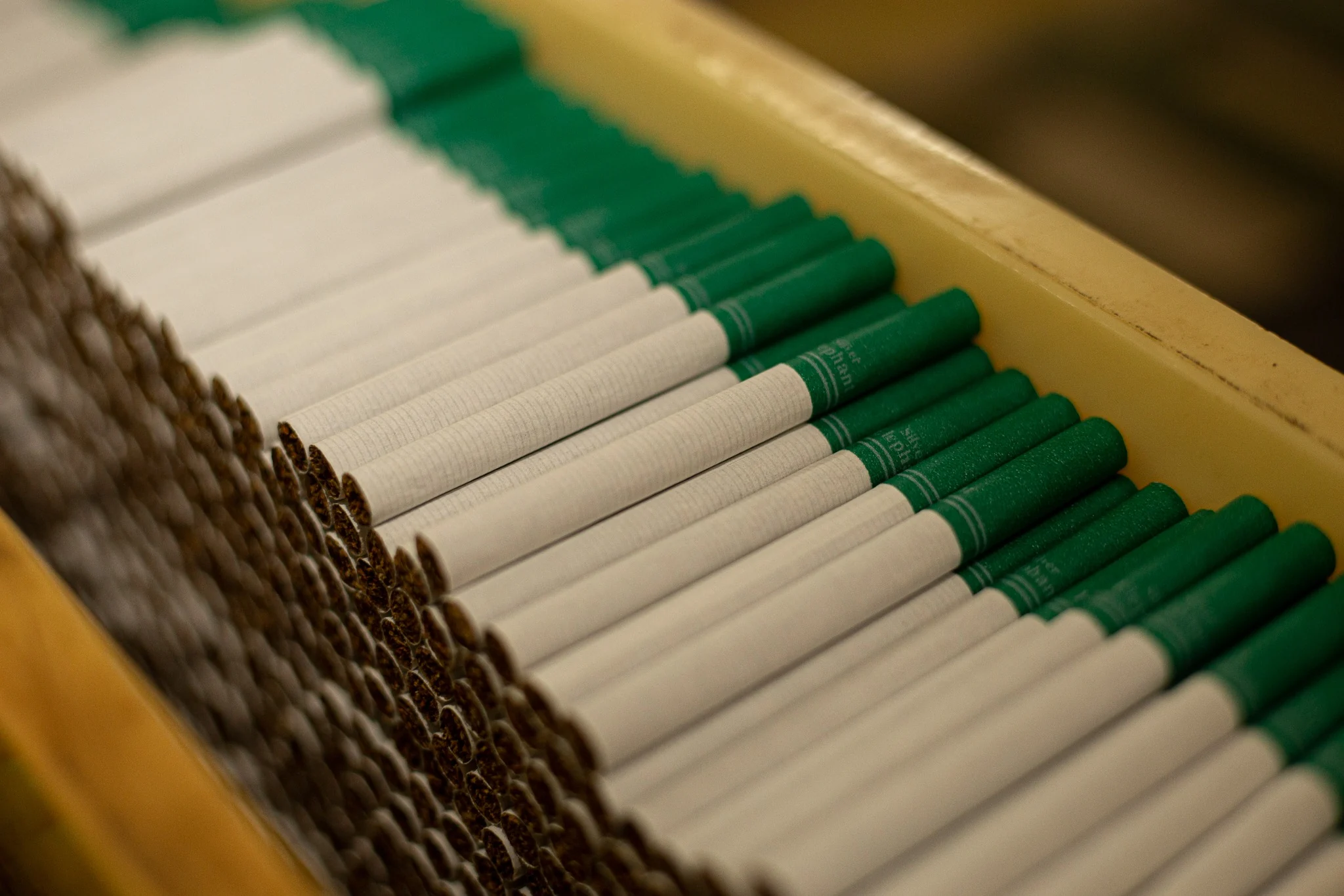 Cigarettes on the production line