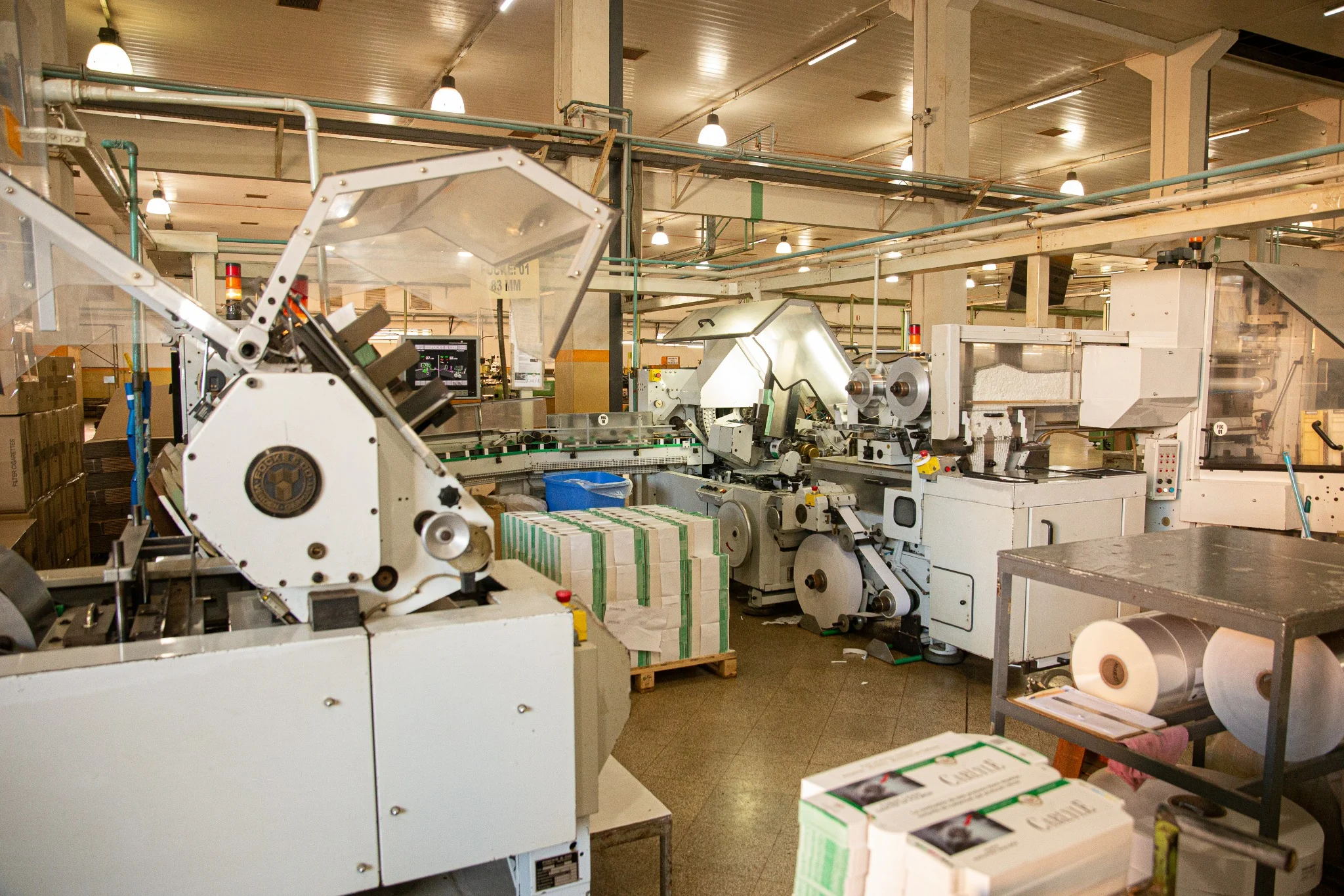 Packaging equipment on the factory floor