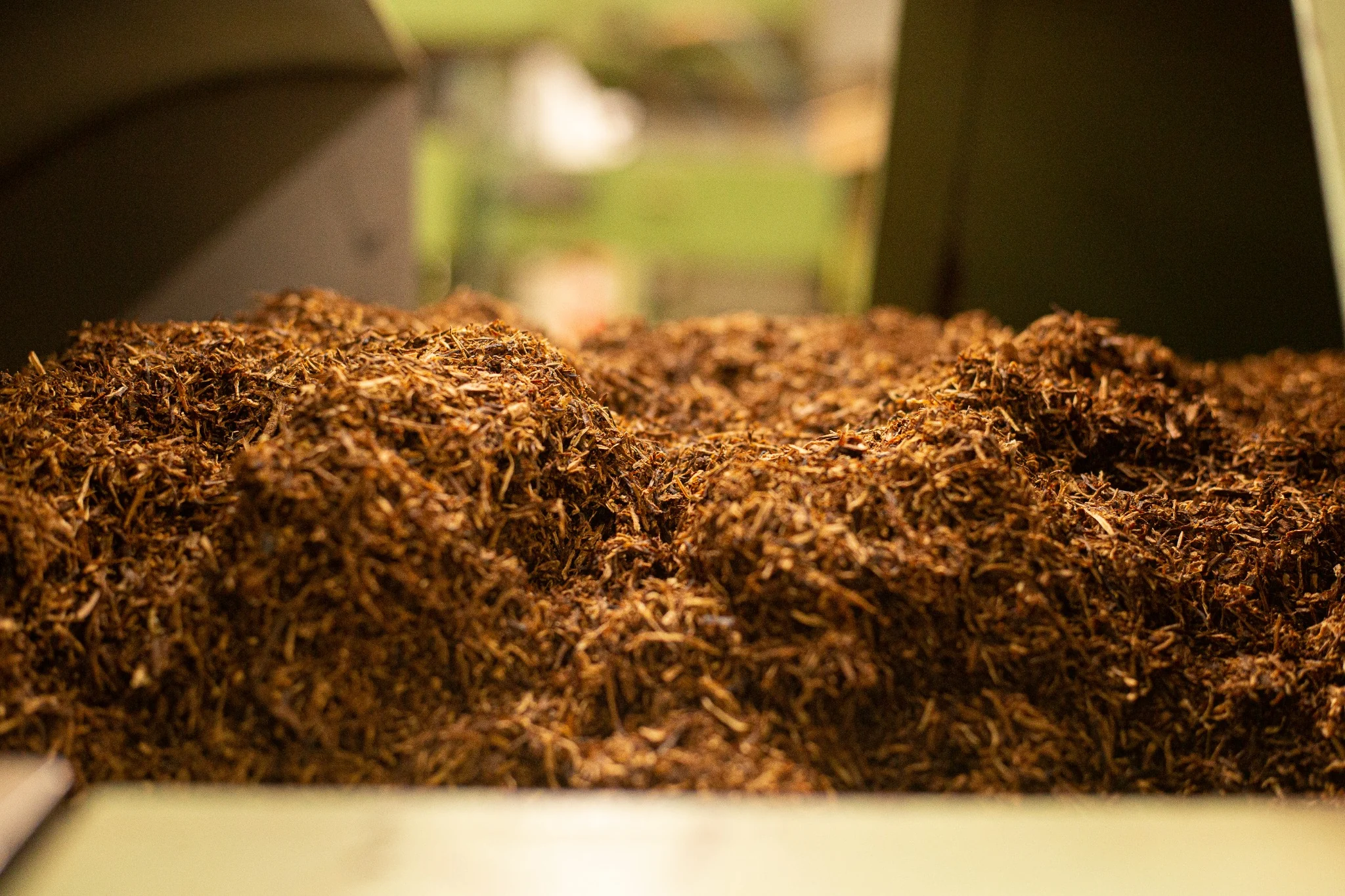Tobacco during industrial processing