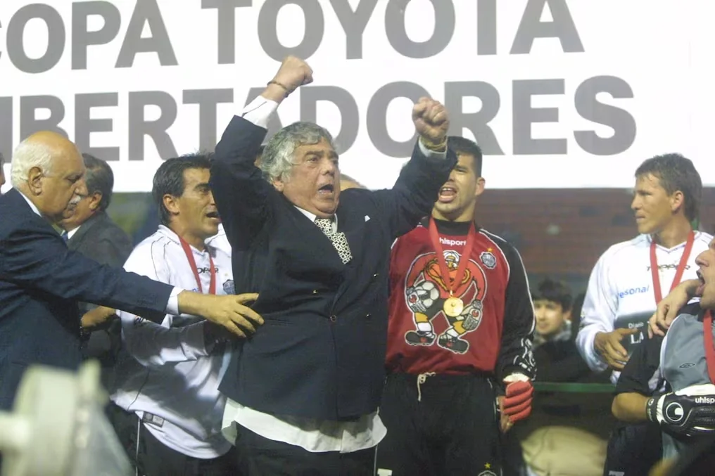 A celebration with the Club Olimpia team.